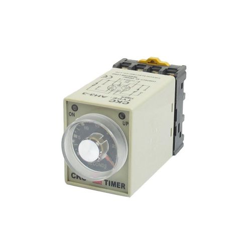 DC 12V 0-30 Seconds 30s Electric Delay Timer Timing Relay DPDT 8P w Base New