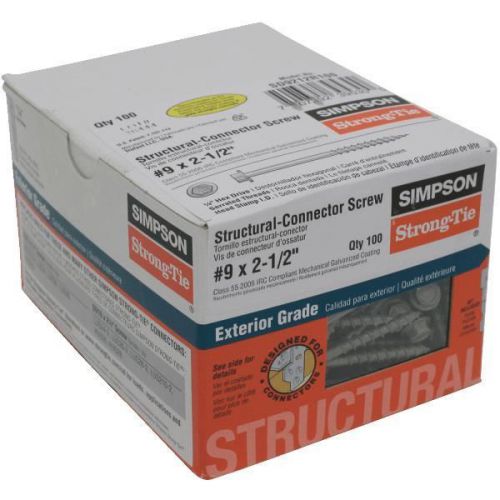 Simpson strong-tie sd9212r100 wood screw-100 #9x2-1/2 wd screw for sale