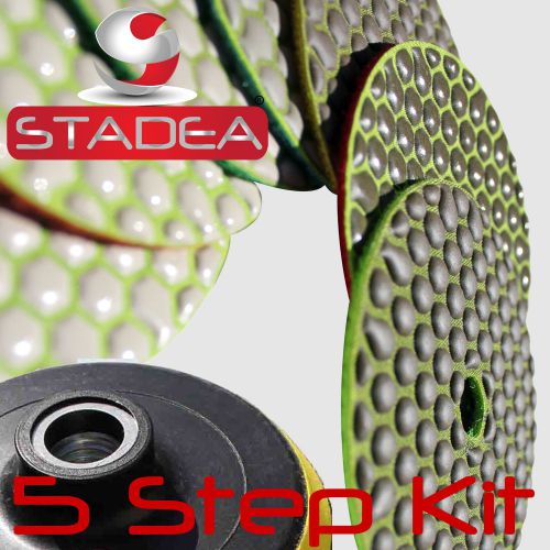 STADEA 4&#034; Diamond Dry Concrete Stone Marble Granite Polishing Pads Kit Discs Set