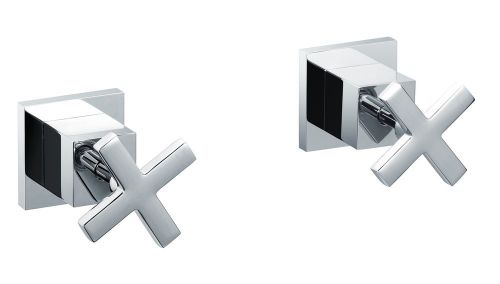 NEW WELS APPROVED TRENTO SERIES MESSINA SQUARE CROSSED WALL TAP SET