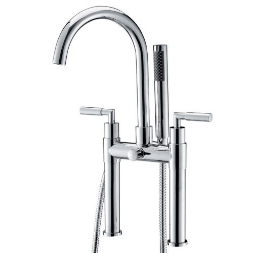 Modern chrome deck-mount clawfoot tub filler faucet tap shower free shipping for sale
