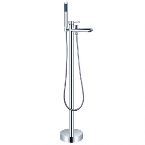 Modern Floor Mounted Tub Filler Faucet Tap with Hand Shower Chrome Free Shipping