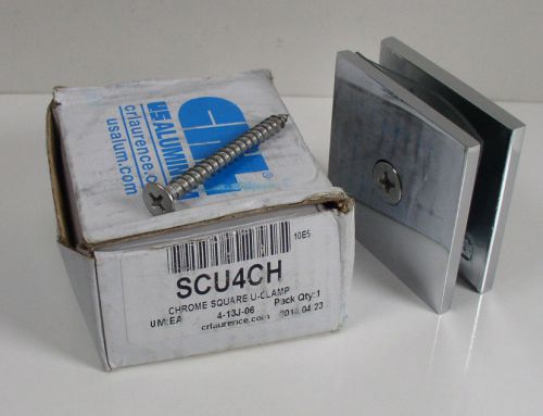 (2) CRL SCU4CH Chrome Square U-Clamp Qty 2