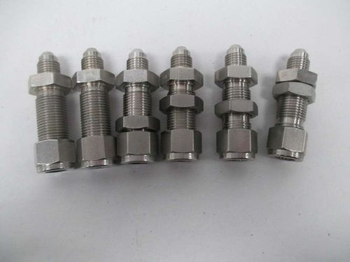 Lot 6 new swagelok assorted kua lij straight 316 stainless pipe fitting d361321 for sale
