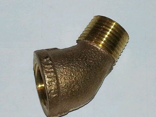 Anderson Metals 38124 Red Brass Pipe Fitting  45 Degree Street Elbow  1/2&#034;