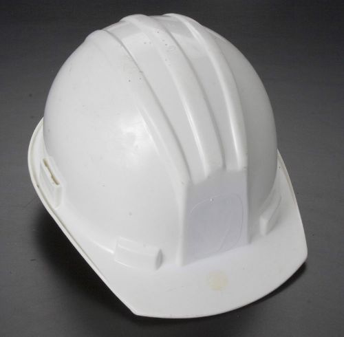Hard hats, white - lot of 3, used - adjustable size bullard for sale