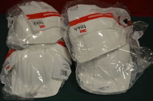 Lot of 4 3m 91270-80025t tekk protection vented rachet adjustment white hard hat for sale