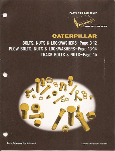Equipment brochure - caterpillar - cat - bolt nut lockwasher - c - 1962 (e1467) for sale