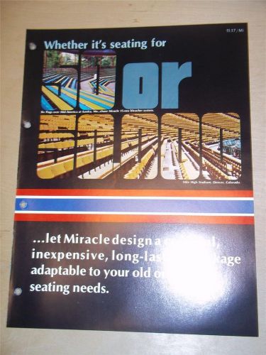 Miracle Recreation Equipment Co Brochure~Stadium Seating/Chairs~Catalog