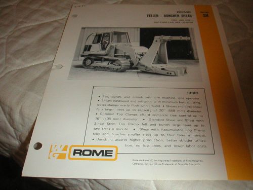 1981 ROME SERIES SH LOGGING FELLER-BUNCHER FOR CAT 943 LOADER SALES BROCHURE