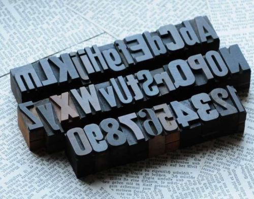 A-Z + 0-9 alphabet numbers letterpress wood printing blocks wooden type woodtype