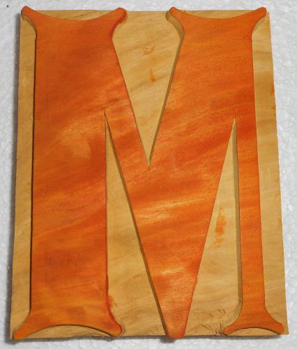 Letterpress Letter &#034;M&#034; Wood Type Printers Block Typography Collection.B917