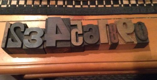 Antique Wood  Letterpress Numbers Set Assorted Fonts