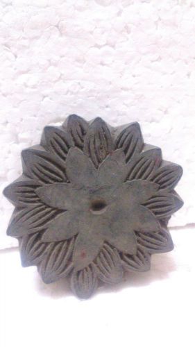 Old hand carved wooden flower in shade shape textile printing block/ stamp for sale