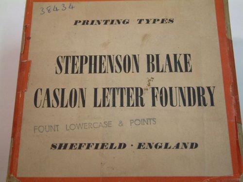NEW 30pt Consort (Clarendon) lowercase &amp; pts /Stephenson Blake Letterpress Type
