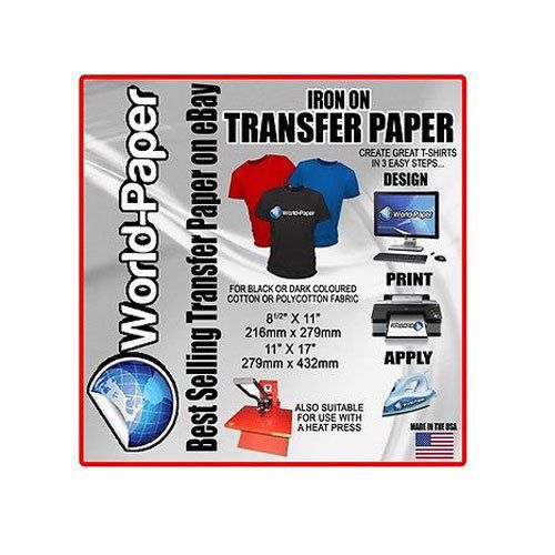 Inkjet heat transfer paper -dark fabrics(11&#034;x17&#034;-10/pk) for sale