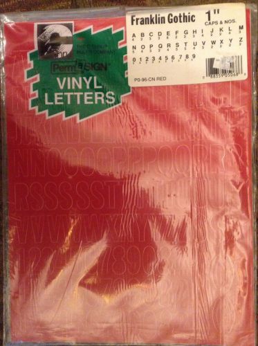 Vinyl Letters RED 1&#034; Franklin Gothic Caps &amp; Nos. CThru Permasign