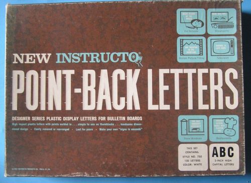 236 vintage instructo 2&#034; white point back capital letters bulletin board asst for sale