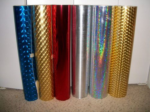 Lot of 6 cutting vinyl metallic gold,silver,red,blue for sale