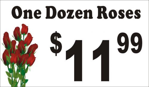 3ftX5ft Custom One Dozen Roses Banner Sign with Your Price for Flower Shops