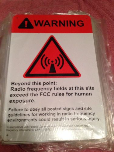 Old Metal No Trespassing Sign Warning Radio Frequency Fields Lot A