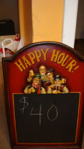 Happy Hour Wooden Sign with Chalk Board