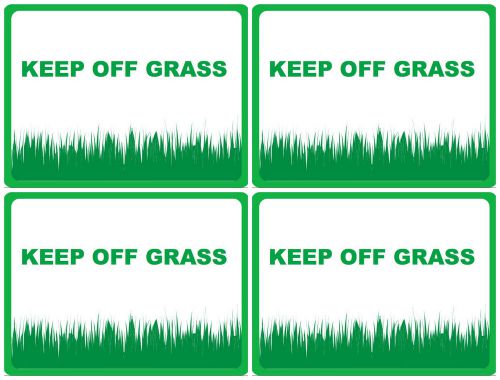 4 Signs - Keep off Grass - No Dogs People Walking On Lawn Sinage Sign Trespass