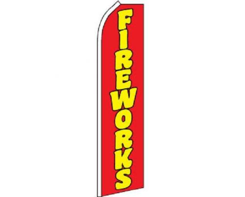 Fireworks Sign Swooper Flag Advertising Feather Super Banner /Pole red bNFP
