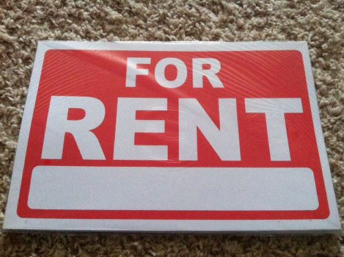 24-Pack For Rent Plastic Signs 12&#034; X 8&#034; Red Sign NEW