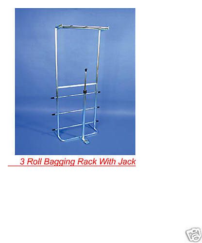 Combination Bagger Rack &amp; Jack Fits 3 Rolls of Poly