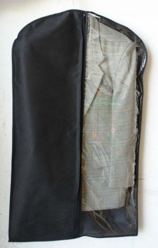 50 Pieces 24X72&#034; Non Woven Zipper Garment Bag Black Two Tone Clear Cover Clot