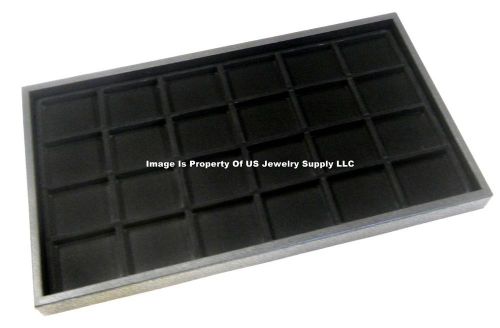 3 Black Trays 24 Space Black Pins Beads Jewelry Display