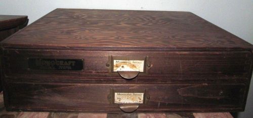 Vintage Monocraft Initial Display Cabinet with Two Divided Drawers, Jewelers Box