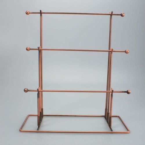 New Classic Bronze 3 Levels Necklace Pendant Jewelry Display Stand Rack Holder