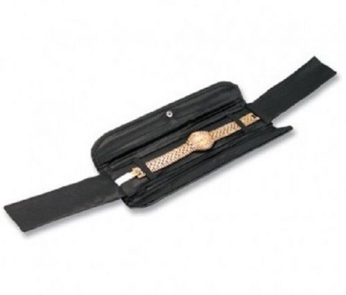 Black Pleather Watch or Bracelet Case / Storage / Travel / Presentation Folder