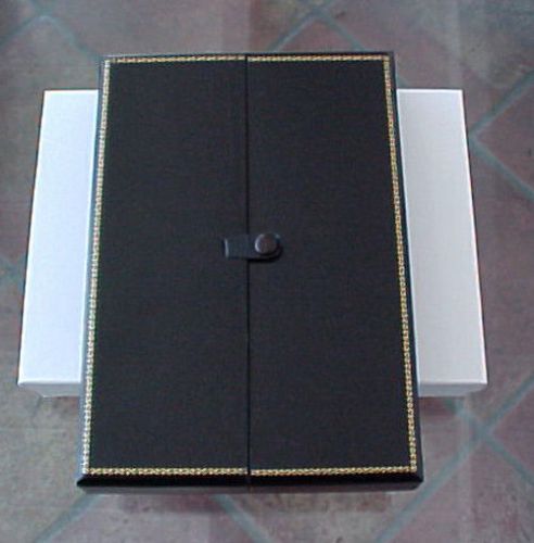 8.25 inch long black leatherette jewelry presentation storage necklace gift box for sale