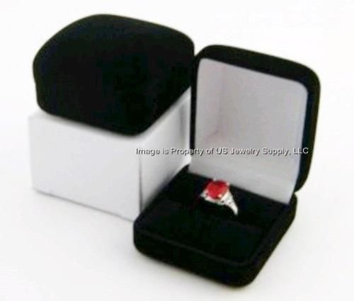 144 black velvet ring jewelry display gift boxes for sale