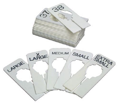 25   Rectangular Size Dividers - XS, S, M, L, XL,  Blank and size Number 1 - 40