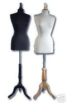 MANNEQUIN DRESS FORM FEMALE FRENCH - BLK OR WHT *NEW*