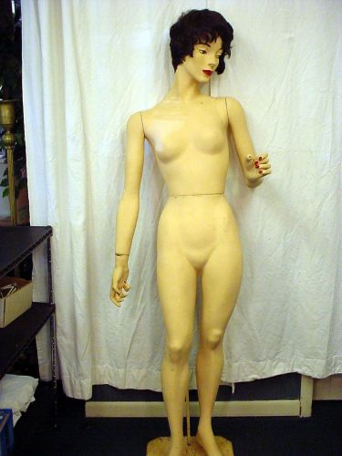 Vintage Full Body Female Mannequin Department Store Composition with Stand