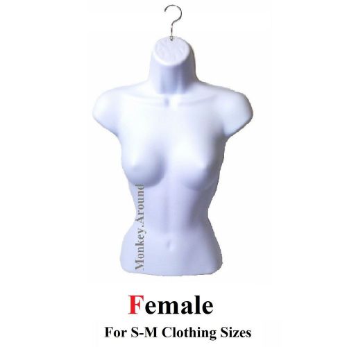 White Female Mannequin Women Clothing Dress Torso Form Body Display Hanging S-M