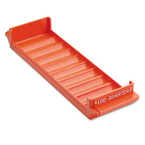 System rolled coin storage tray, holds $100 in quarters, orange. sold as each for sale