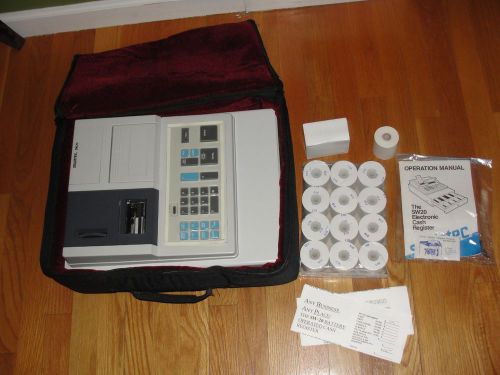 Swintec SW20 Battery Powered Cash Register New with Deluxe Carry Case Tape Rolls
