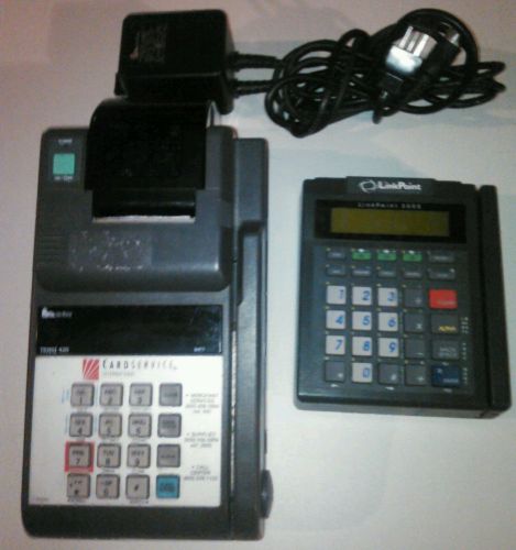 Used  Verifone Tranz 420 Credit Card Terminal plus Powersupply  &amp; linkpoint 3000