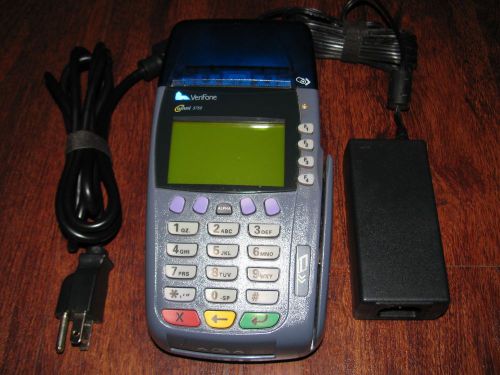 Verifone Omni 3750 Dual Comm Credit Card Terminal Machine w/ Power Supply
