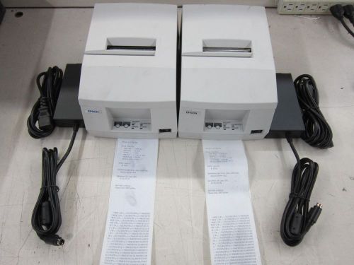 [lot of 2] epson m133a pos dot matrix receipt printer (tm-u325d) w/ power supply for sale