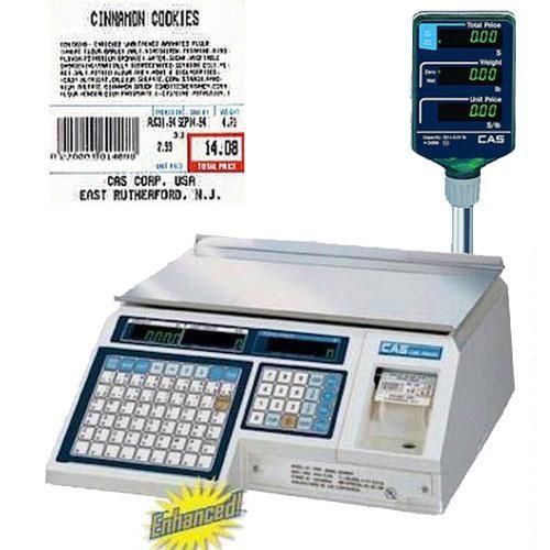 CAS LP-1000NP Pole Scale NTEP 30 x 0.01 lb w/1 case LST-8020 Labels 58 x 60 mm