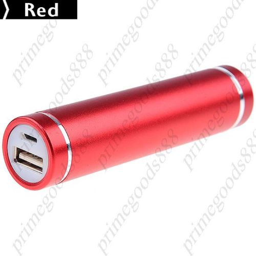 2600 Metal Mobile Power Bank External Power Charger USB Multi Adapter Red