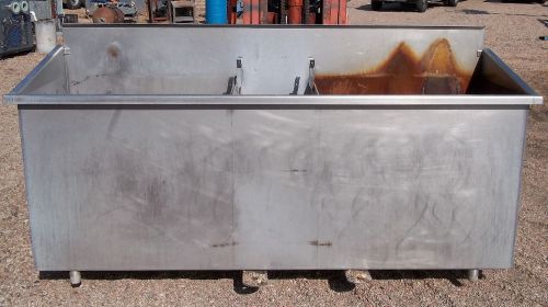 97 1/2&#034; x 27 1/2&#034; stainless steel vat 34&#034; deep 3 compartments for sale