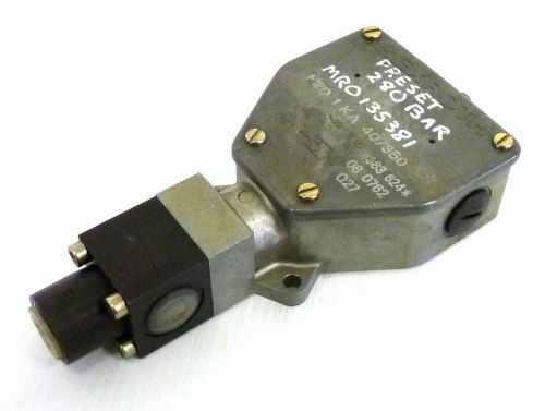 Rexroth HED-1-KA-40/350 Pressure Switch 460VAC 15A 125VDC 0.4A Preset to BAR-280